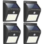 (Test Product) -  Solar Universe India 4 Pcs 20 LED White Outdoor Solar Motion Sensor Light Set